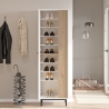Scarpiera Multiripiano 57x36x185 Cm 1 Anta Argo Bianco E Rovere