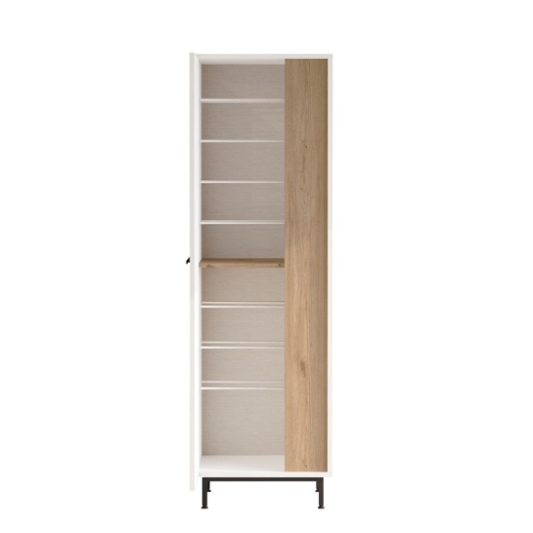 Scarpiera Multiripiano 57x36x185 Cm 1 Anta Argo Bianco E Rovere