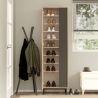 Scarpiera Multiripiano 57x36x185 Cm 1 Anta Argo Antracite E Rovere