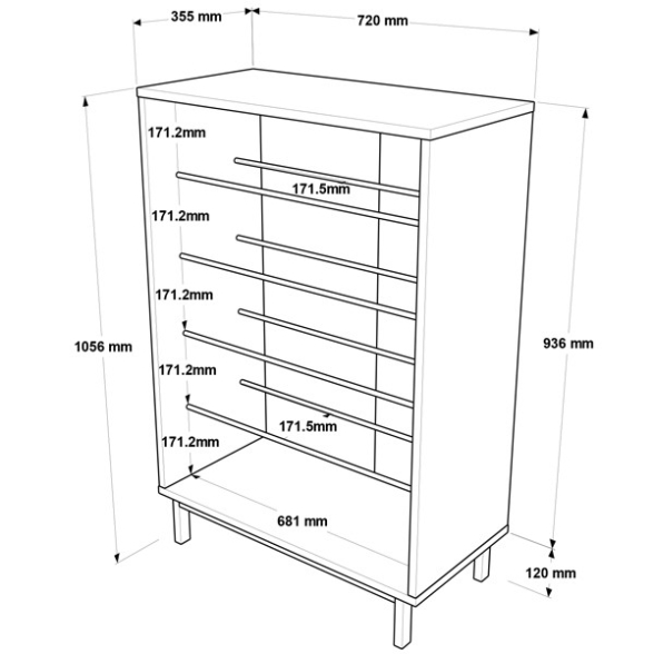 Scarpiera Da Ingresso 72x36x105 A 2 Ante Con Piedini Argo Antracite