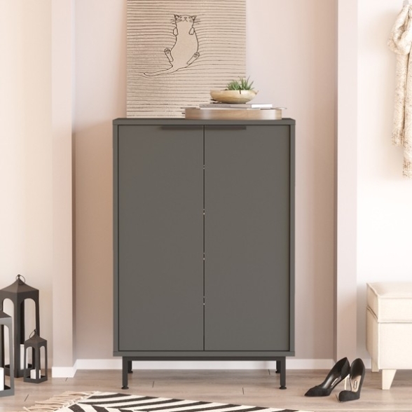 Scarpiera Da Ingresso 72x36x105 A 2 Ante Con Piedini Argo Antracite