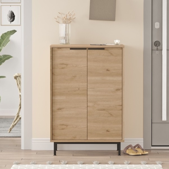 Scarpiera Da Ingresso 72x36x105 A 2 Ante Con Piedini Argo Rovere