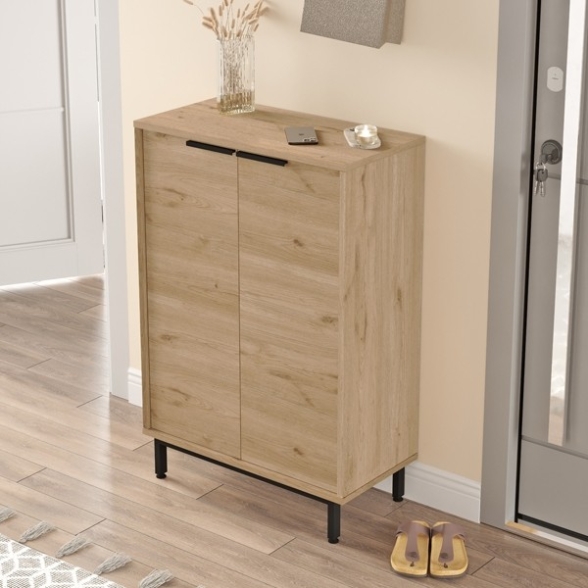 Scarpiera Da Ingresso 72x36x105 A 2 Ante Con Piedini Argo Rovere