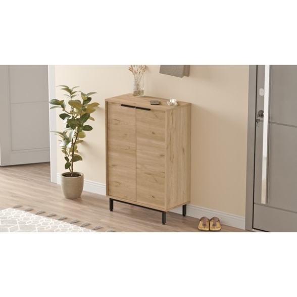 Scarpiera Da Ingresso 72x36x105 A 2 Ante Con Piedini Argo Rovere