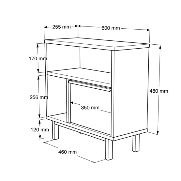 Tavolino Laterale Per Divano Da Salotto 60x25x60 Ocean Effetto Legno