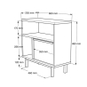 Tavolino Laterale Per Divano Da Salotto 60x25x60 Ocean Effetto Legno