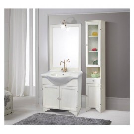 Mobile bagno 85 cm con lavabo e specchio bianco - Duchessa 8693