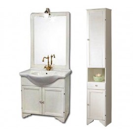 Mobile bagno 85 cm con lavabo, specchio e colonna bianco - Duchessa 8693