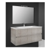 Mobile bagno sospeso 80 cm con specchio e lavabo rovere corda - Splash 93221