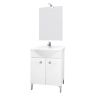 Mobile bagno 55 cm con lavabo e specchio bianco - Desy 7536