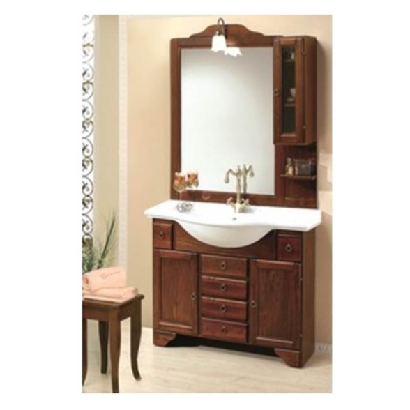 Mobile bagno arte povera 105 cm con lavabo, specchio e pensile - Doria 9619