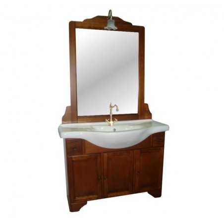 Mobile bagno arte povera 105 cm con lavabo e specchio  - Grazia 15225