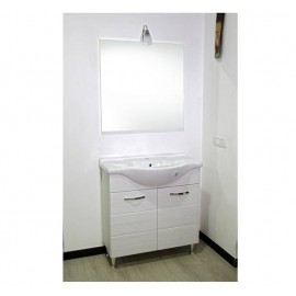 Mobile bagno 85 cm con lavabo e specchio bianco portuna - Antonella 16891