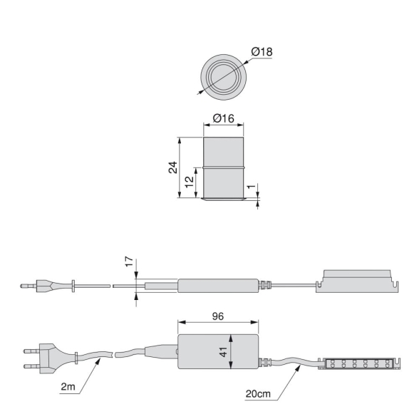 Kit 6 faretti LED Ø 18 mm, ad incasso, in alluminio opaco con luce bianca naturale