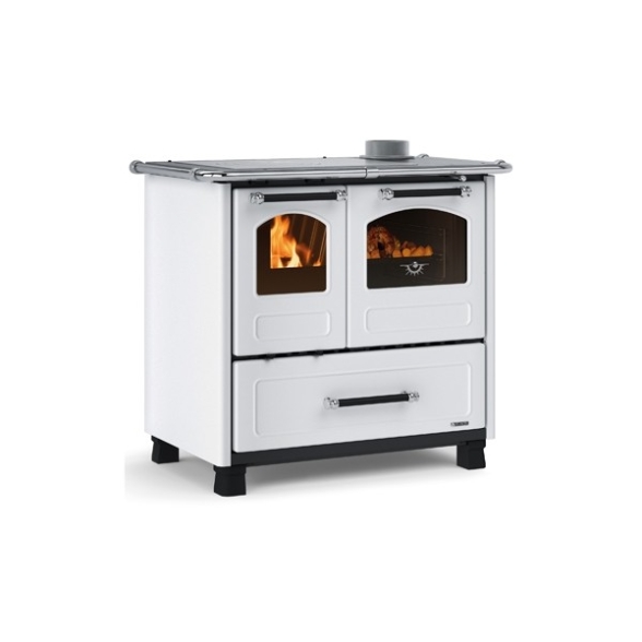 Cucina A Legna 7,5 kW Con Forno Family La Nordica 4 Stelle Bianca