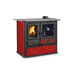 Cucina A Legna 8,8 kW In Maiolica Rossa La Nordica 5 Stelle Bordeaux