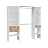 Armadio Guardaroba Aperto 190x40x187 Ethna Bianco E Rovere Listato