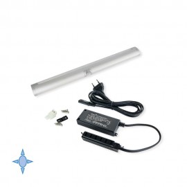 Applique LED 39,5 cm luce bianca fredda, con sensore di movimento, in alluminio e plastica