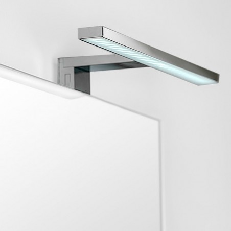Applique LED 45 cm per specchio da bagno luce bianca fredda in alluminio e plastica cromato