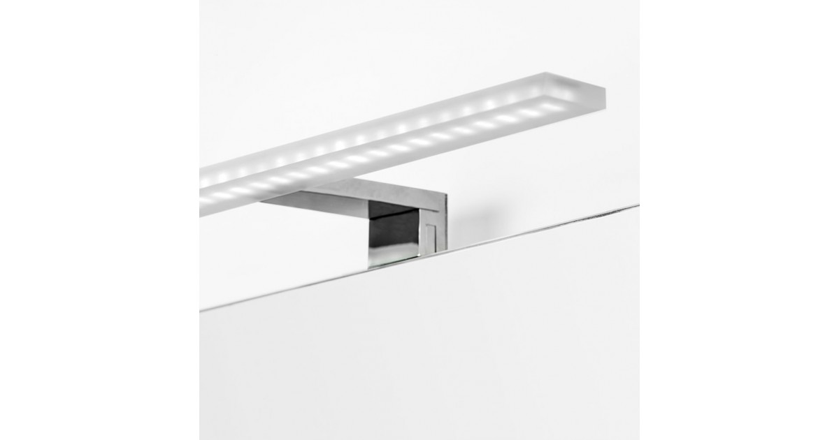 Applique LED 30 cm per specchio da bagno luce bianca fredda in alluminio e plastica