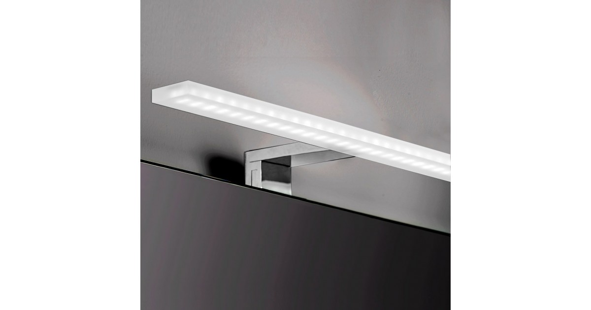 Applique LED 80 cm per specchio da bagno luce bianca fredda in alluminio e plastica cromato