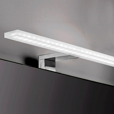 Applique LED 80 cm per specchio da bagno luce bianca fredda in alluminio e plastica cromato