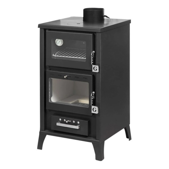 Stufa A Legna Con Forno Marzia Nera 15,3 Kw 45x48,5xh91,5