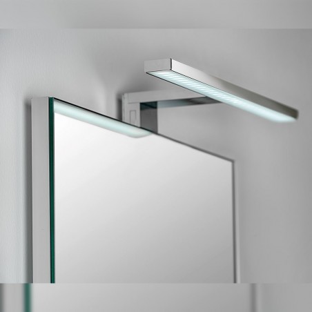 Applique LED 30 cm IP44 per specchio da bagno luce bianca fredda in alluminio e plastica cromato