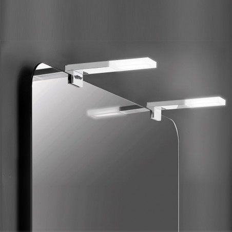 Emuca Applique LED per specchio di bagno, 300 mm, IP44, luce bianca fredda,  Alluminio e Plastica, Cromo