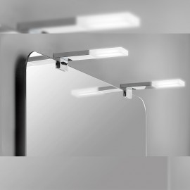 Applique LED 40 cm IP44 per specchio da bagno luce bianca fredda in alluminio e plastica cromato
