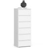 Cassettiera Moderna 40x35x109 Cm 6 Cassetti Bianco Opaco Artika