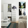Cassettiera Moderna 40x35x109 Cm 6 Cassetti Bianco Opaco Artika