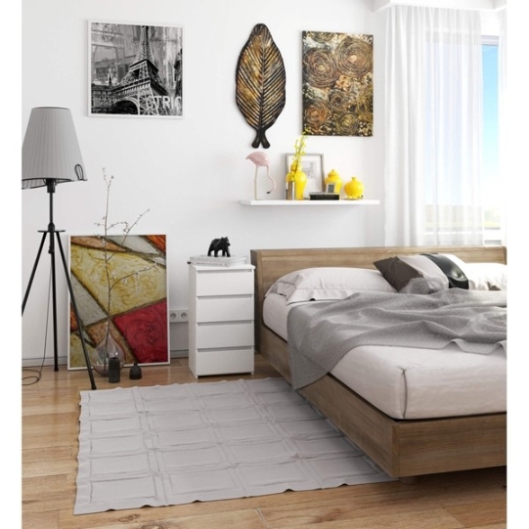Cassettiera Moderna 40x35x74 Cm 4 Cassetti Bianco Opaco Artika