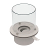 Bruciatore tondo inox con vetro per camino a bioetanolo 1,5 lt d.25