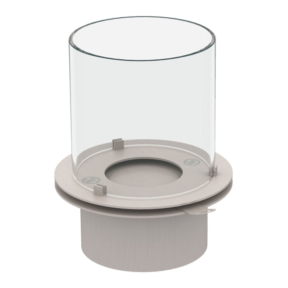 Bruciatore tondo inox con vetro per camino a bioetanolo 1,5 lt d.25