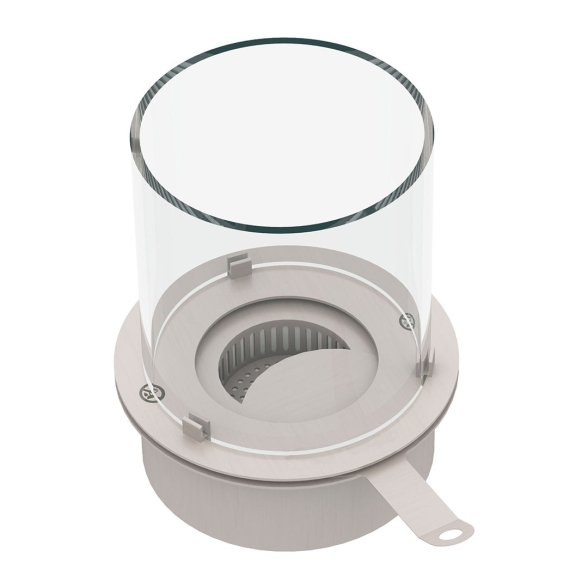 Bruciatore tondo inox con vetro per camino a bioetanolo 3 lt d.30