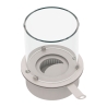 Bruciatore tondo inox con vetro per camino a bioetanolo 3 lt d.30