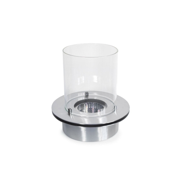 Bruciatore tondo inox con vetro per camino a bioetanolo 3 lt d.35