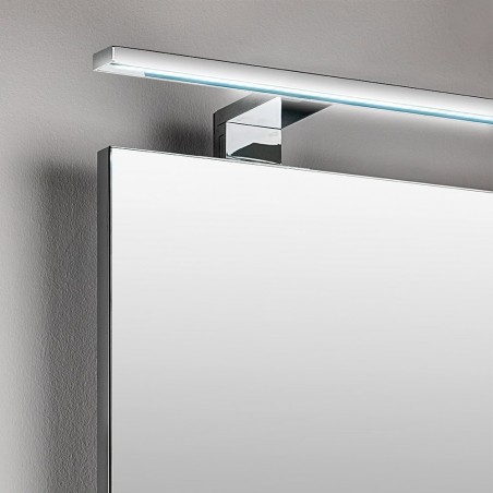 Applique LED 80 cm IP44 per specchio da bagno luce bianca fredda in alluminio e plastica cromato