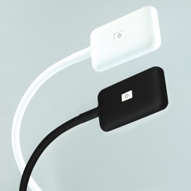 Set 2 applique LED BIANCHE quadrate con braccio flessibile, sensore touch, 2 USB e luce bianca naturale