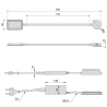 Set 2 applique LED BIANCHE quadrate con braccio flessibile, sensore touch, 2 USB e luce bianca naturale