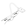 Set 2 applique LED BIANCHE quadrate con braccio flessibile, sensore touch, 2 USB e luce bianca naturale