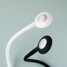Applique LED rotondo bianco con braccio flessibile, sensore touch e 2 USB