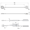 Applique LED rotondo bianco con braccio flessibile, sensore touch e 2 USB