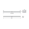 Barra appendiabiti regolabile 708-858 mm luce bianca LED a batteria colore moka