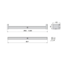 Barra appendiabiti regolabile 858-1008 mm luce bianca LED a batteria