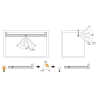 Barra appendiabiti regolabile 858-1008 mm luce bianca LED a batteria, colore moka