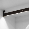 Barra appendiabiti regolabile 558-708 mm luce bianca LED a batteria, colore moka
