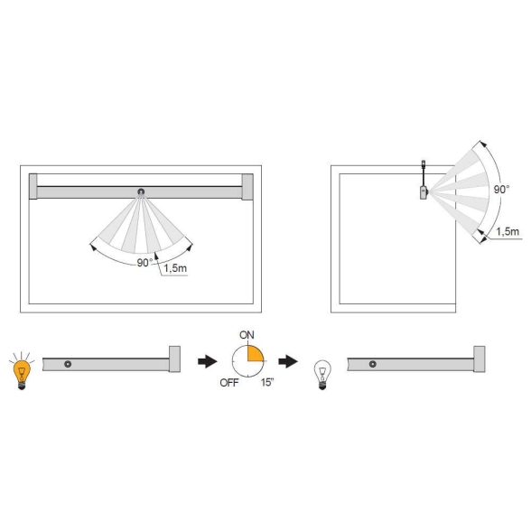 Barra appendiabiti regolabile 558-708 mm luce bianca LED a batteria, colore moka