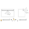 Barra appendiabiti regolabile 558-708 mm luce bianca LED a batteria, colore moka